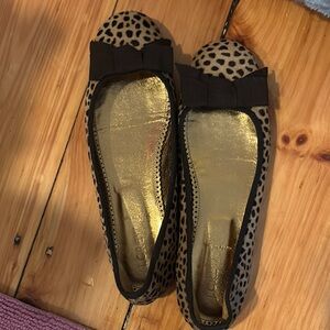J. Crew  Leopard Print Ballet Flats calf hair Made in Italy size 9